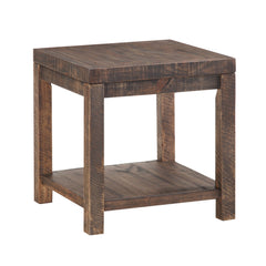 Craster Reclaimed Wood Square Side Table in Smoky Taupe - Ornate Home
