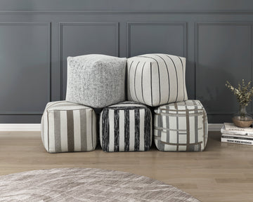 Cravat Multi-color Pouf - Ornate Home