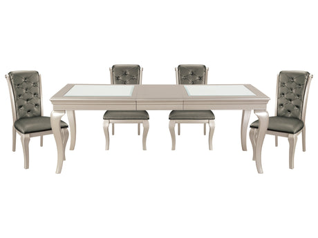 Crawford Silver 5-piece Dinig Table Set - Ornate Home