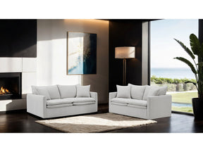 Crayford Light Gray Upholstery Living Room Set - Ornate Home
