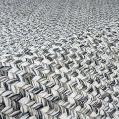 Cream Charcoal Braided Faux Jute Outdoor Rug - Ornate Home