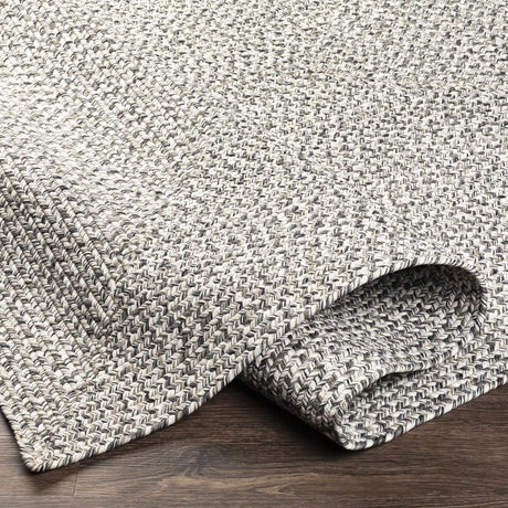 Cream Charcoal Braided Faux Jute Rug - Ornate Home