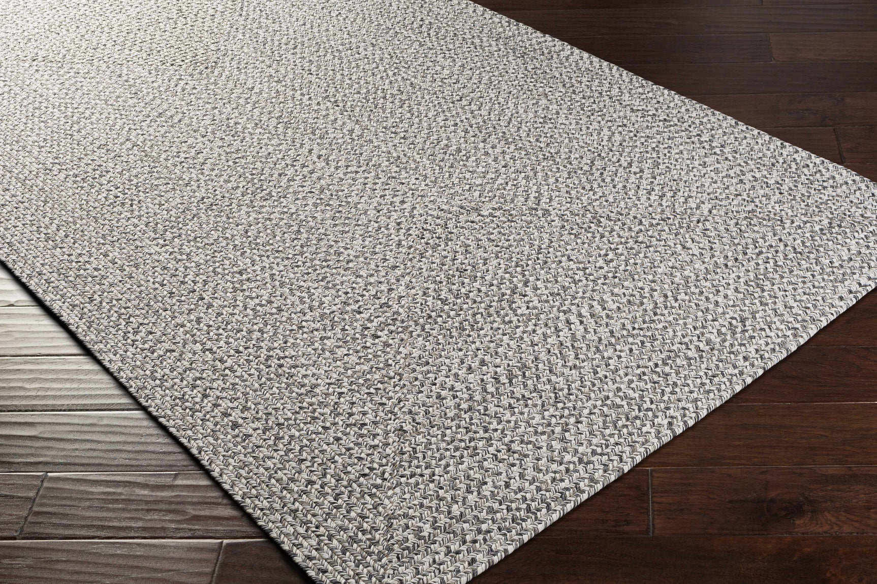 Cream Charcoal Braided Faux Jute Rug - Ornate Home