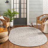 Cream Charcoal Braided Faux Jute Rug - Ornate Home