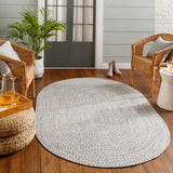 Cream Charcoal Braided Faux Jute Rug - Ornate Home