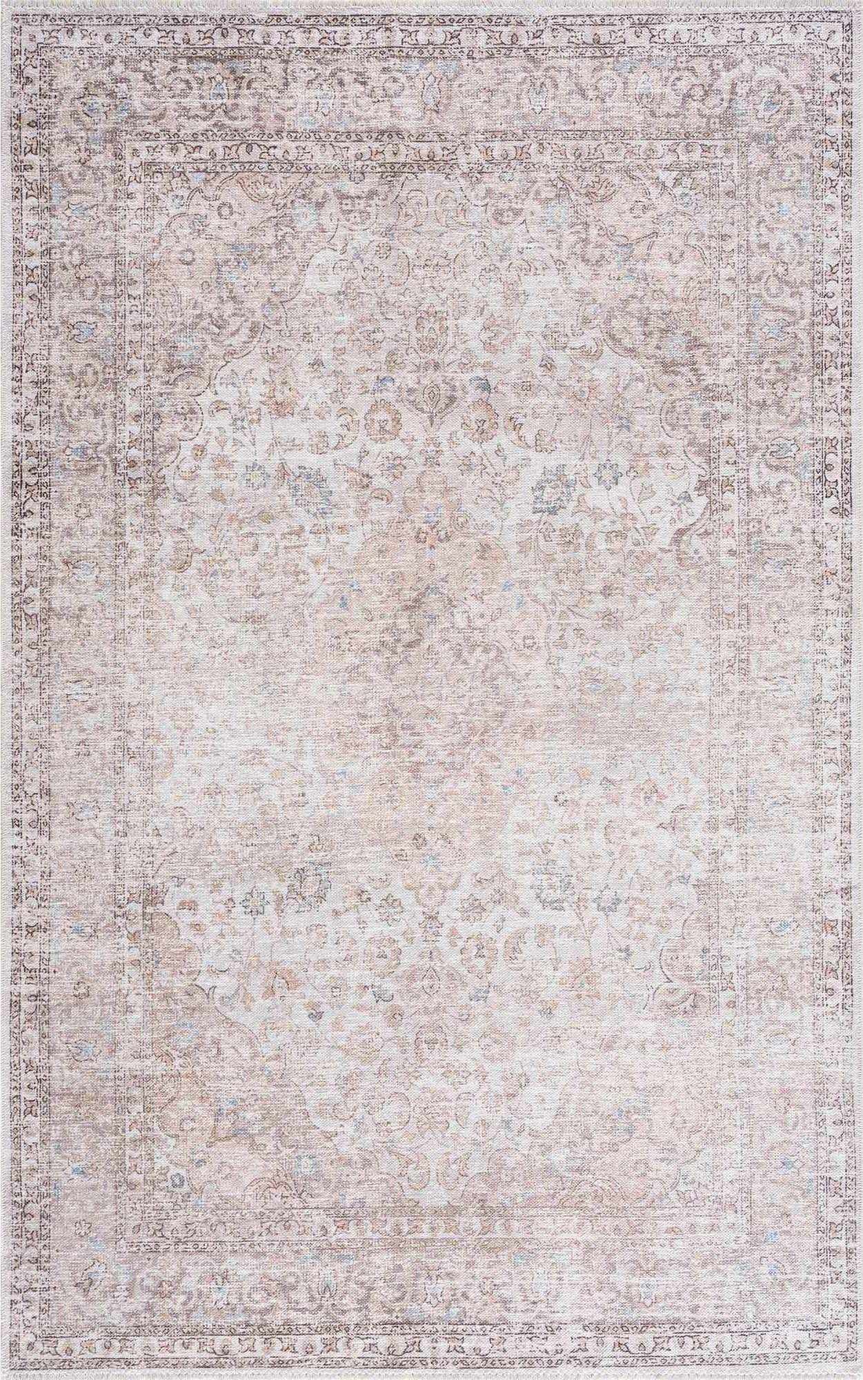 Cream Holi-2301 Washable Area Rug - Ornate Home