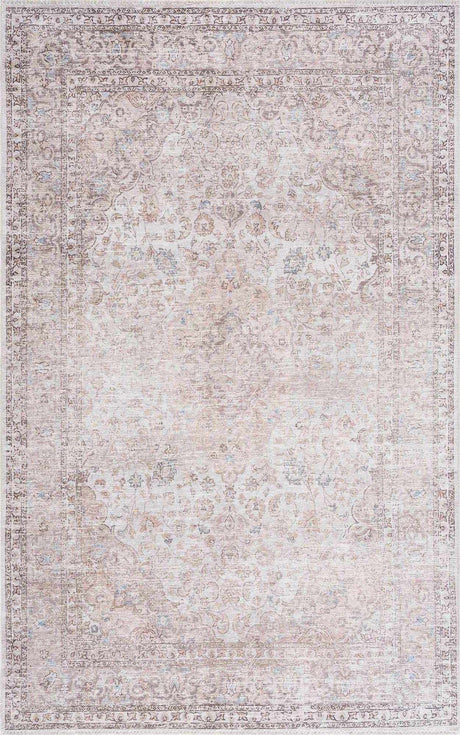 Cream Holi-2301 Washable Area Rug - Ornate Home