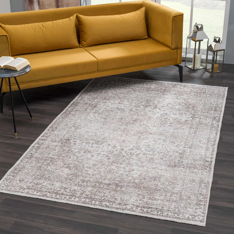 Cream Holi-2301 Washable Area Rug - Ornate Home