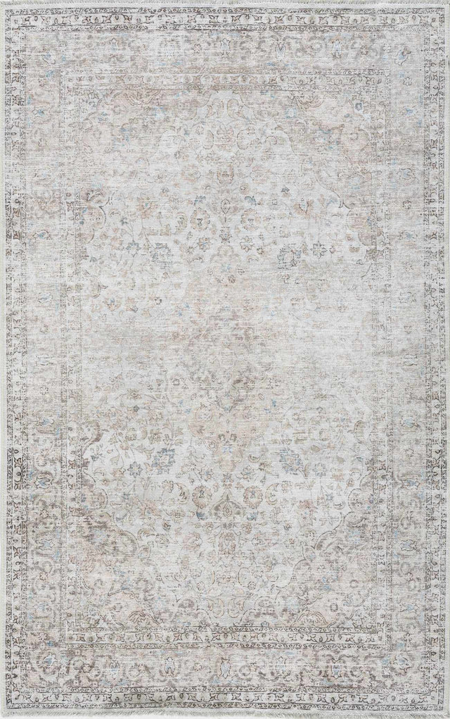Cream Holi-2301 Washable Area Rug - Ornate Home