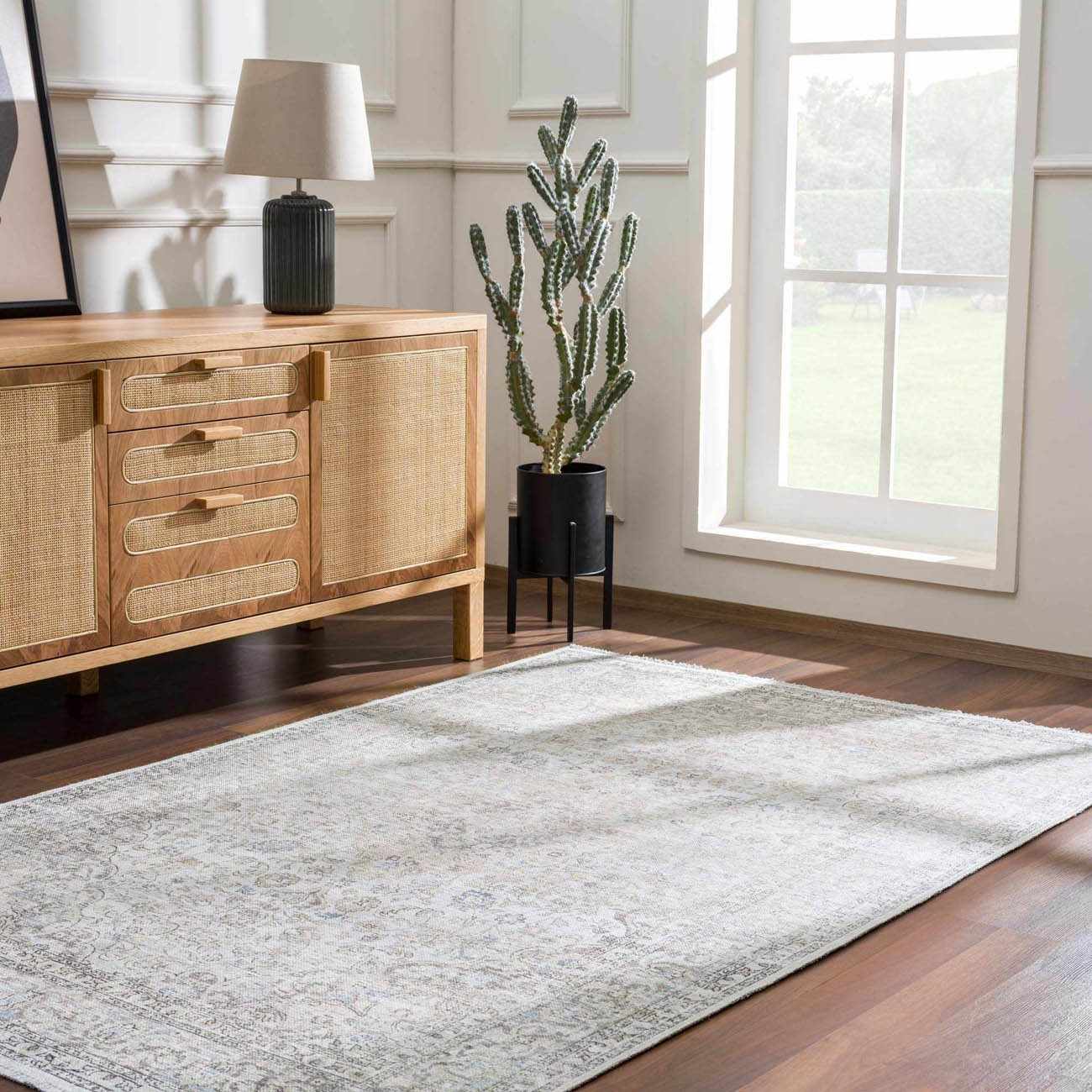 Cream Holi-2301 Washable Area Rug - Ornate Home
