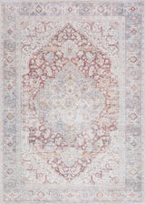 Cream Rust Leeston Washable Rug - Clearance - Ornate Home