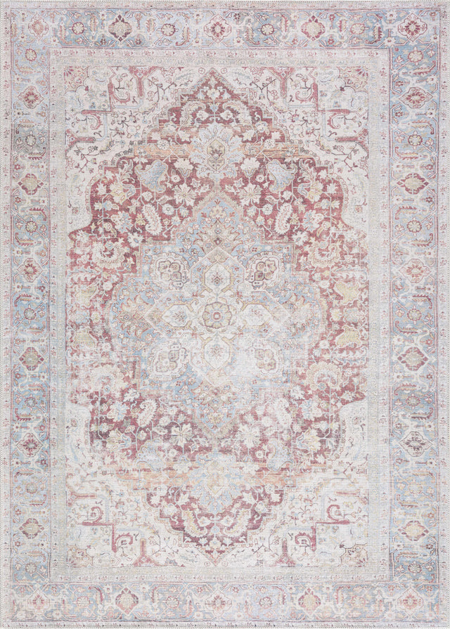 Cream Rust Leeston Washable Rug - Clearance - Ornate Home