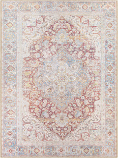 Cream Rust Leeston Washable Rug - Clearance - Ornate Home