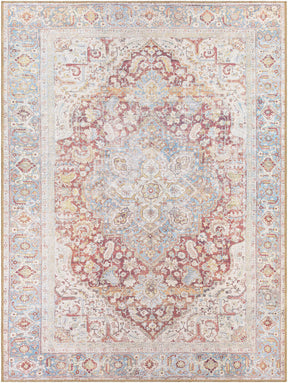 Cream Rust Leeston Washable Rug - Clearance - Ornate Home