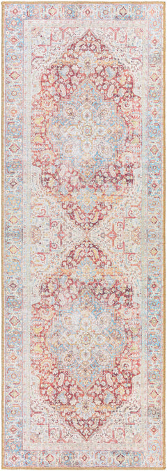 Cream Rust Leeston Washable Rug - Clearance - Ornate Home