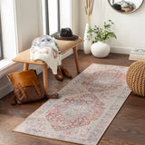 Cream Rust Leeston Washable Rug - Clearance - Ornate Home