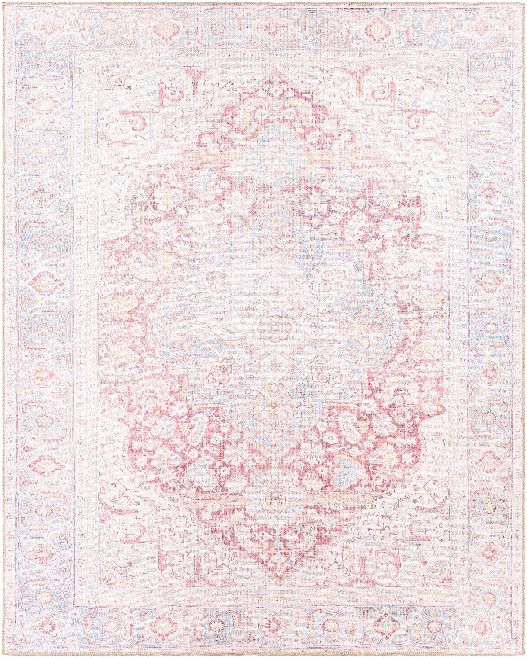 Cream Rust Leeston Washable Rug - Clearance - Ornate Home