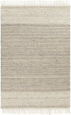 Cream Veruela Wool Blend Braided Tassel Area Rug - Clearance - Ornate Home