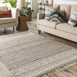 Cream Veruela Wool Blend Braided Tassel Area Rug - Clearance - Ornate Home