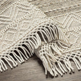 Cream Veruela Wool Blend Braided Tassel Area Rug - Clearance - Ornate Home
