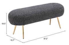 Creek Glitter Black Bench - Ornate Home