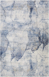 Creighton Blue Marble Textured Luxe Rug - Ornate Home
