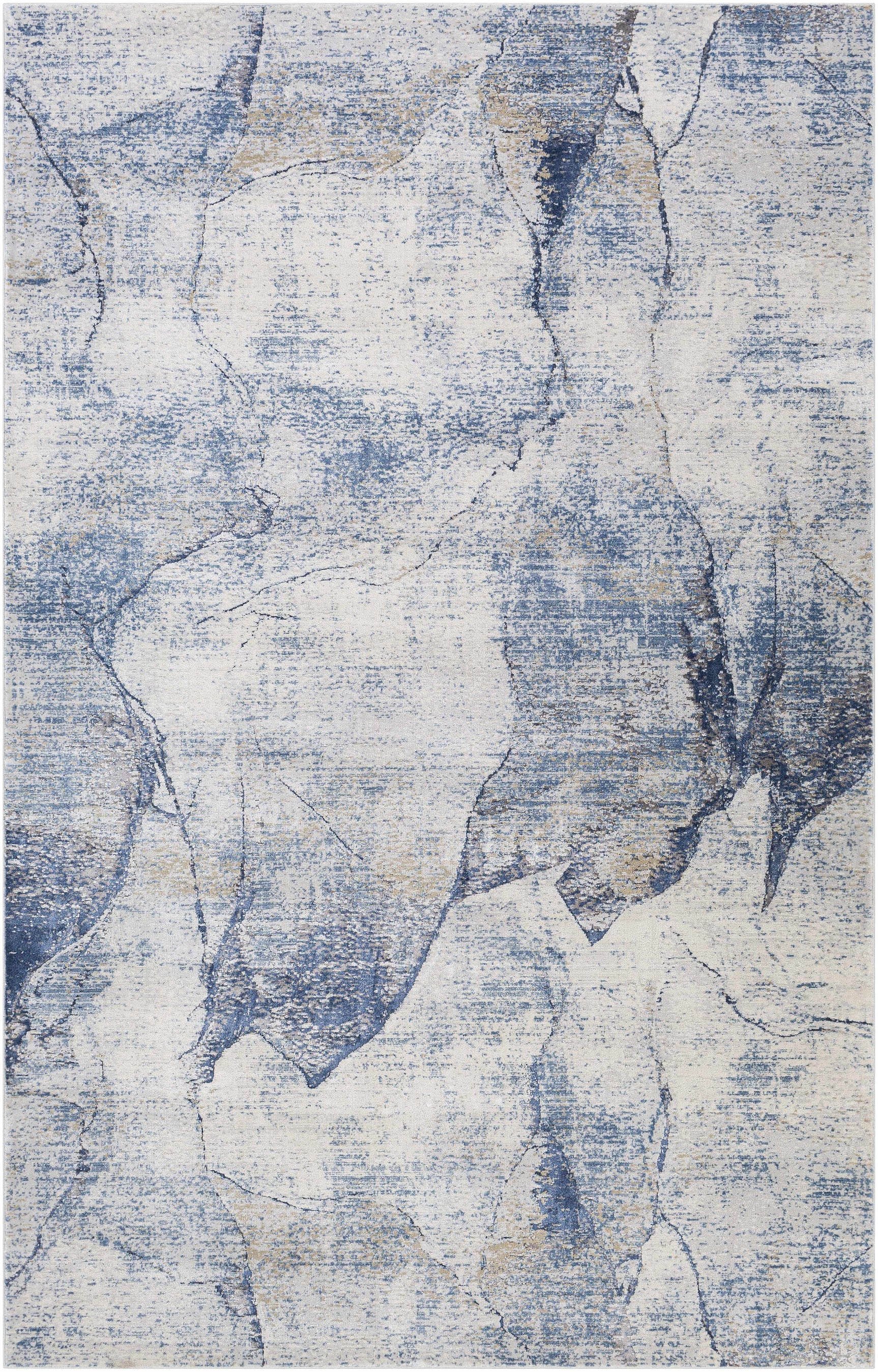 Creighton Blue Marble Textured Luxe Rug - Ornate Home