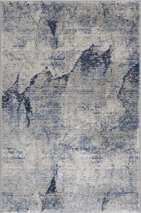 Creighton Blue Marble Textured Luxe Rug - Ornate Home