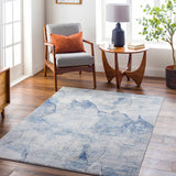 Creighton Blue Marble Textured Luxe Rug - Ornate Home