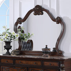 Cremona Dark Cherry 4 Pc. Queen Bedroom Set Leatherette - Ornate Home