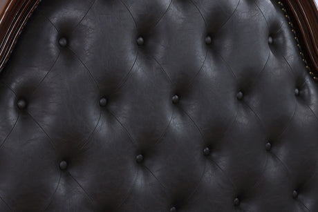 Cremona Dark Cherry E.King Bed Leatherette - Ornate Home