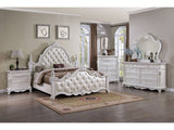 Cremona White 5 Pc. Queen Bedroom Leatherette Set w/ 2NS - Ornate Home