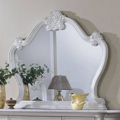 Cremona White 5 Pc. Queen Bedroom Leatherette Set w/ 2NS - Ornate Home