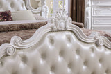 Cremona White Queen Leatherette Bed - Ornate Home