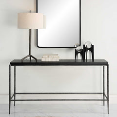 Crescendo Black Concrete Console Table - Ornate Home