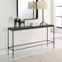 Crescendo Black Concrete Console Table - Ornate Home