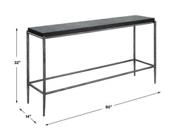 Crescendo Black Concrete Console Table - Ornate Home