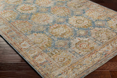Crescentia Blue & Beige Textured Rug with Fringes - Ornate Home