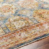 Crescentia Blue & Beige Textured Rug with Fringes - Ornate Home