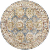 Crescentia Blue & Beige Textured Rug with Fringes - Ornate Home