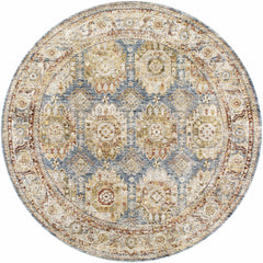 Crescentia Blue & Beige Textured Rug with Fringes - Ornate Home