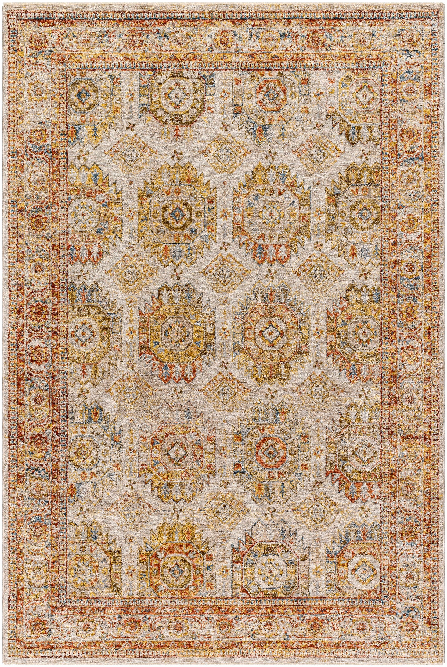 Crescentia Cream Textured Rug with Fringes - Ornate Home