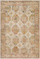 Crescentia Cream Textured Rug with Fringes - Ornate Home
