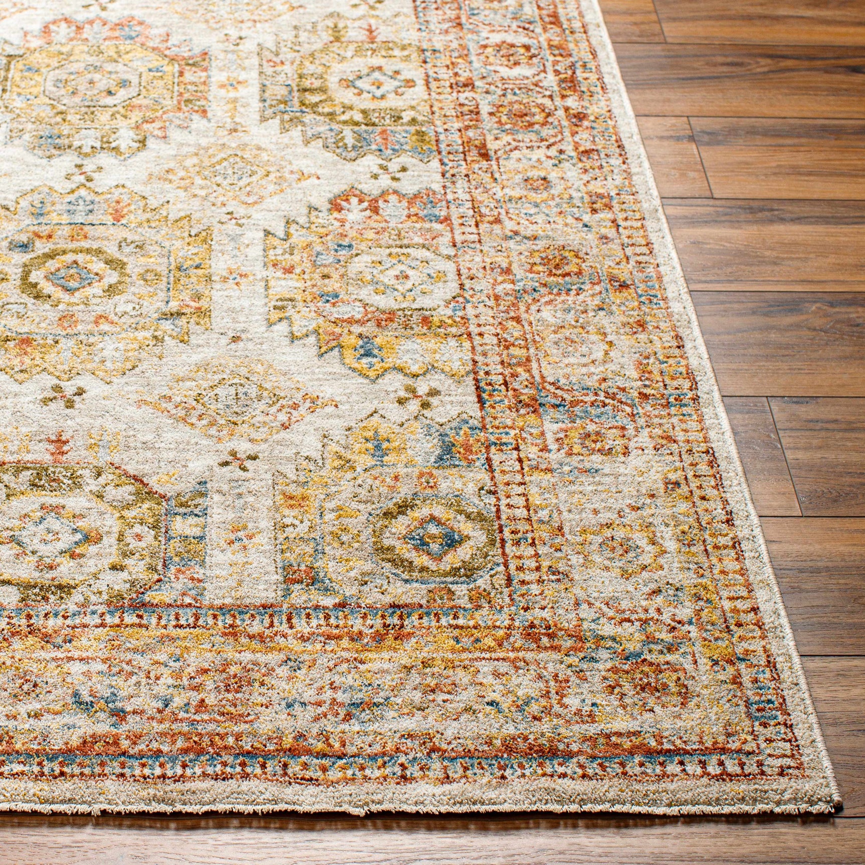 Crescentia Cream Textured Rug with Fringes - Ornate Home