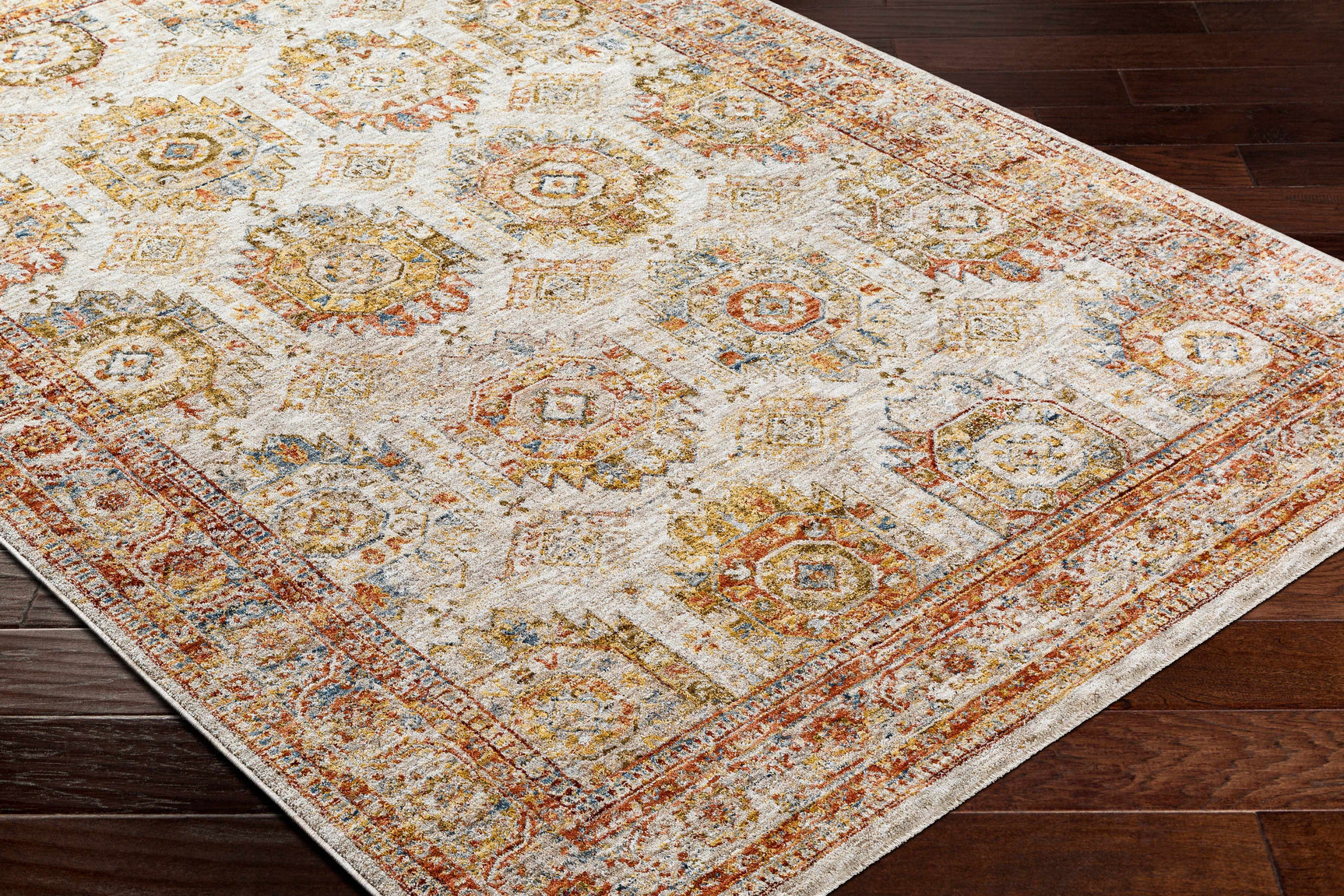 Crescentia Cream Textured Rug with Fringes - Ornate Home