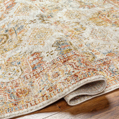 Crescentia Cream Textured Rug with Fringes - Ornate Home