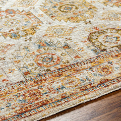 Crescentia Cream Textured Rug with Fringes - Ornate Home