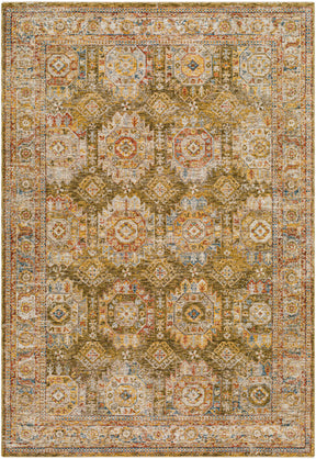 Crescentia Green Textured Rug with Fringes - Ornate Home