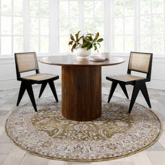 Crescentia Green Textured Rug with Fringes - Ornate Home