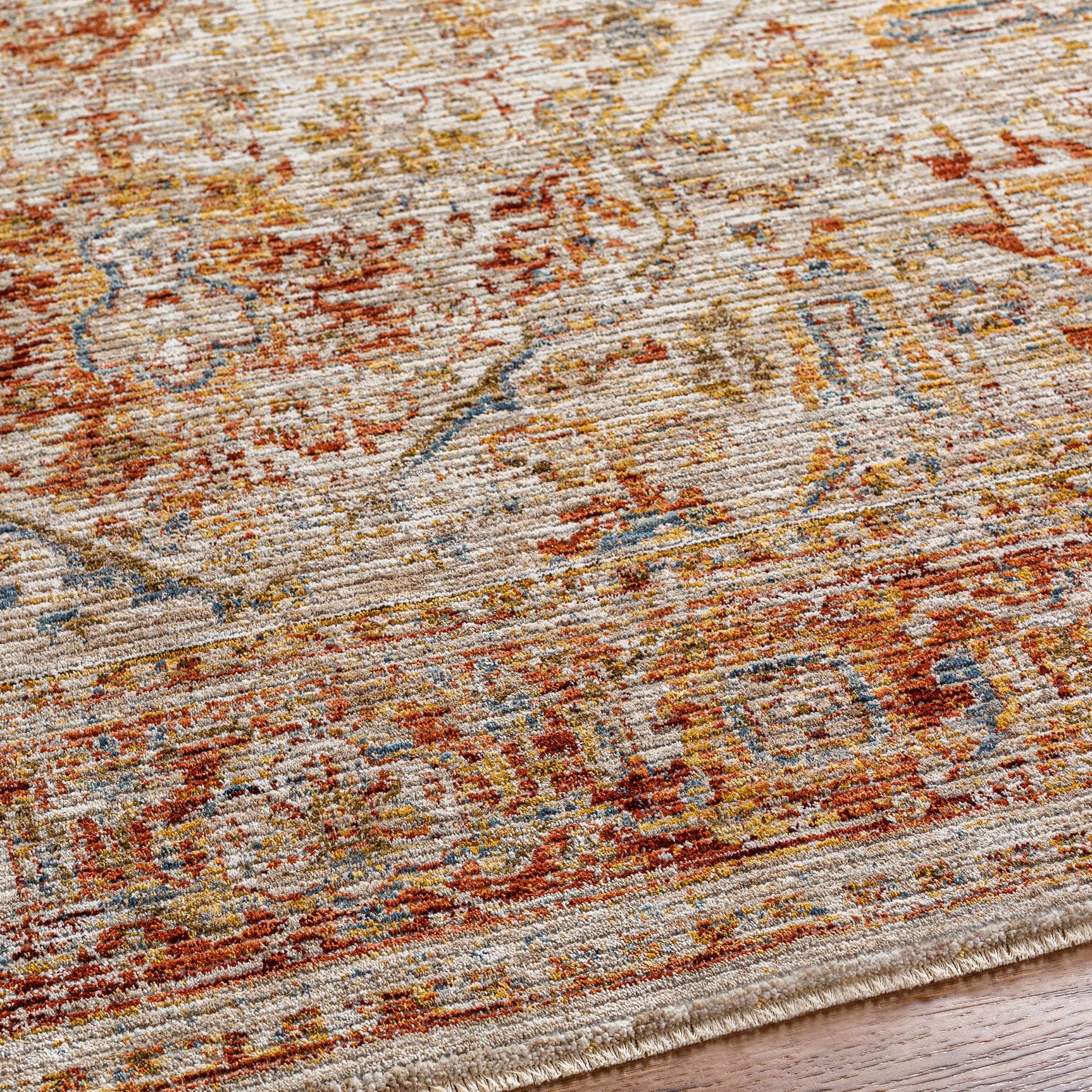 Cress Rust Rich Textured Traditional Rug - Ornate Home